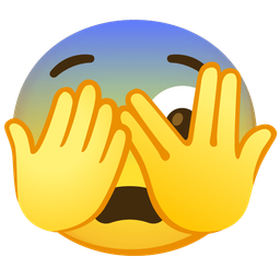 face with peeking eye and fearful face