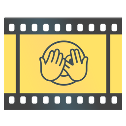 face with peeking eye and film frames