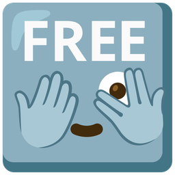 face with peeking eye and FREE button