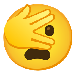 face with peeking eye and frowning face with open mouth