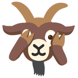 face with peeking eye and goat