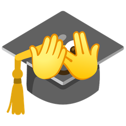 face with peeking eye and graduation cap