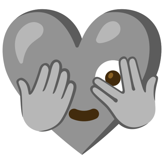 Face with peeking eye and Grey heart