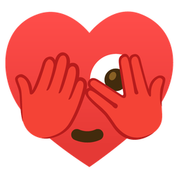 face with peeking eye and heart suit