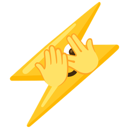 face with peeking eye and high voltage