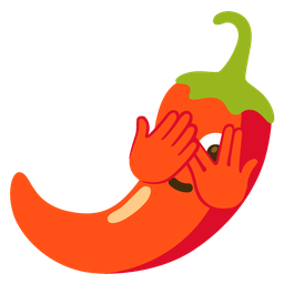 face with peeking eye and hot pepper
