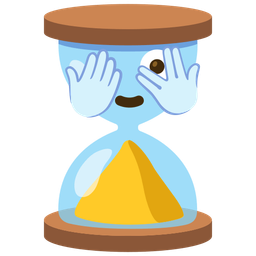 face with peeking eye and hourglass done