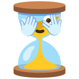 face with peeking eye and hourglass not done