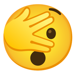 face with peeking eye and hushed face