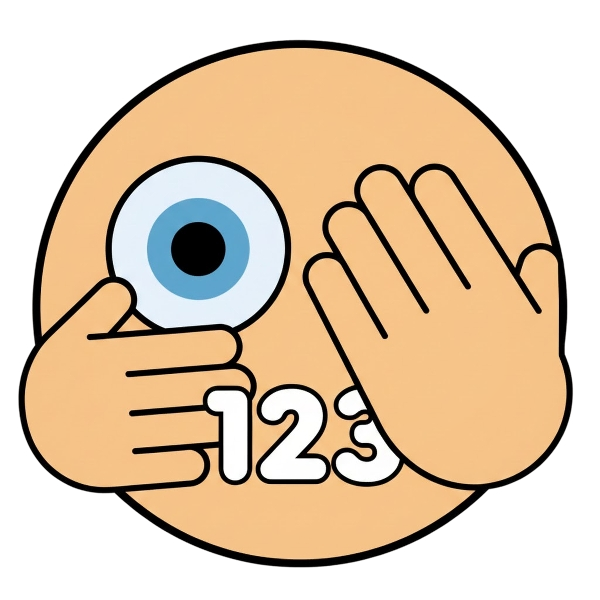 Face with peeking eye and Input numbers