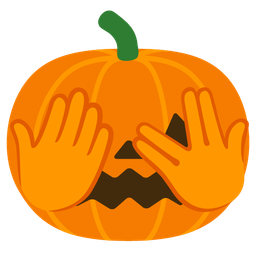 face with peeking eye and jack-o-lantern