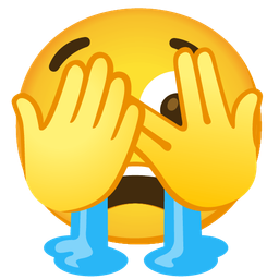 face with peeking eye and loudly crying face