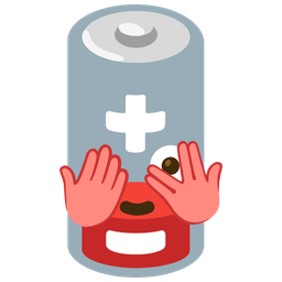 face with peeking eye and low battery