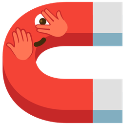 face with peeking eye and magnet