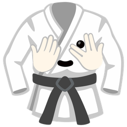face with peeking eye and martial arts uniform