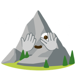 face with peeking eye and mountain