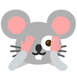 face with peeking eye and mouse face