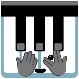 face with peeking eye and musical keyboard