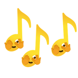 face with peeking eye and musical notes