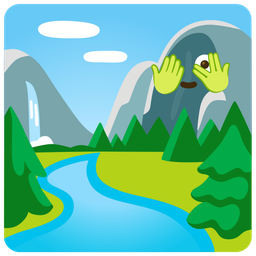 face with peeking eye and national park