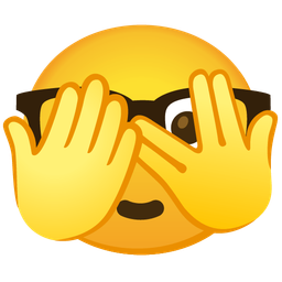 face with peeking eye and nerd face