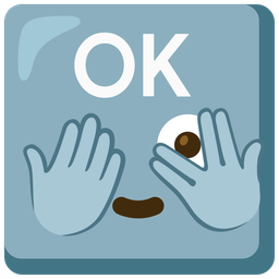 face with peeking eye and OK button