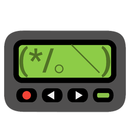 face with peeking eye and pager