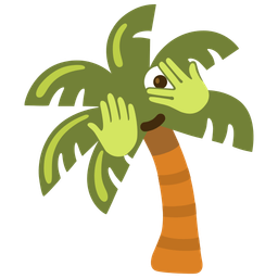 face with peeking eye and palm tree