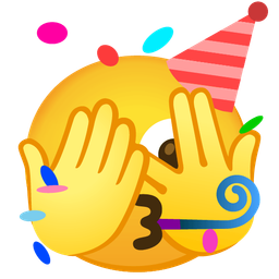 face with peeking eye and partying face