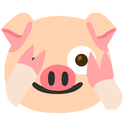 face with peeking eye and pig face