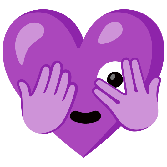 Face with peeking eye and Purple heart