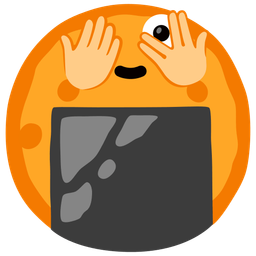 face with peeking eye and rice cracker