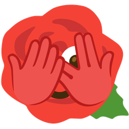 face with peeking eye and rose