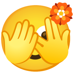 face with peeking eye and rosette