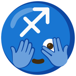 face with peeking eye and Sagittarius