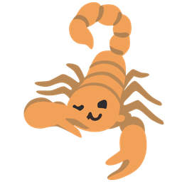 face with peeking eye and scorpion