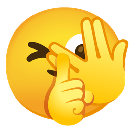 face with peeking eye and shushing face