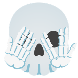 face with peeking eye and skull