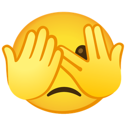 face with peeking eye and slightly frowning face