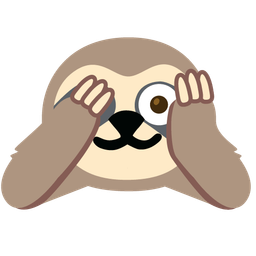 face with peeking eye and sloth