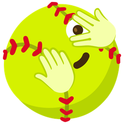 face with peeking eye and softball
