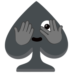 face with peeking eye and spade suit