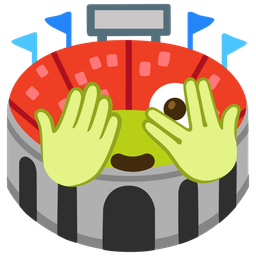 face with peeking eye and stadium