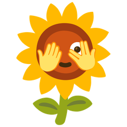 face with peeking eye and sunflower