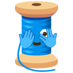 face with peeking eye and thread