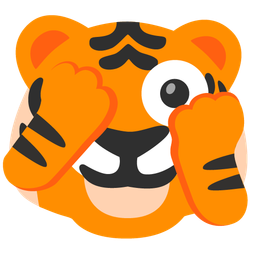 face with peeking eye and tiger face