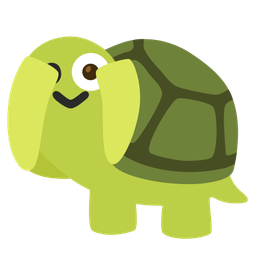 face with peeking eye and turtle