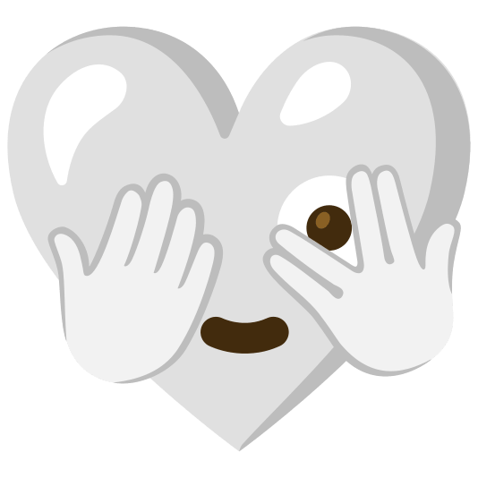 Face with peeking eye and White heart