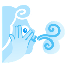 face with peeking eye and wind face