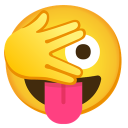 Face with peeking eye and Winking face with tongue
